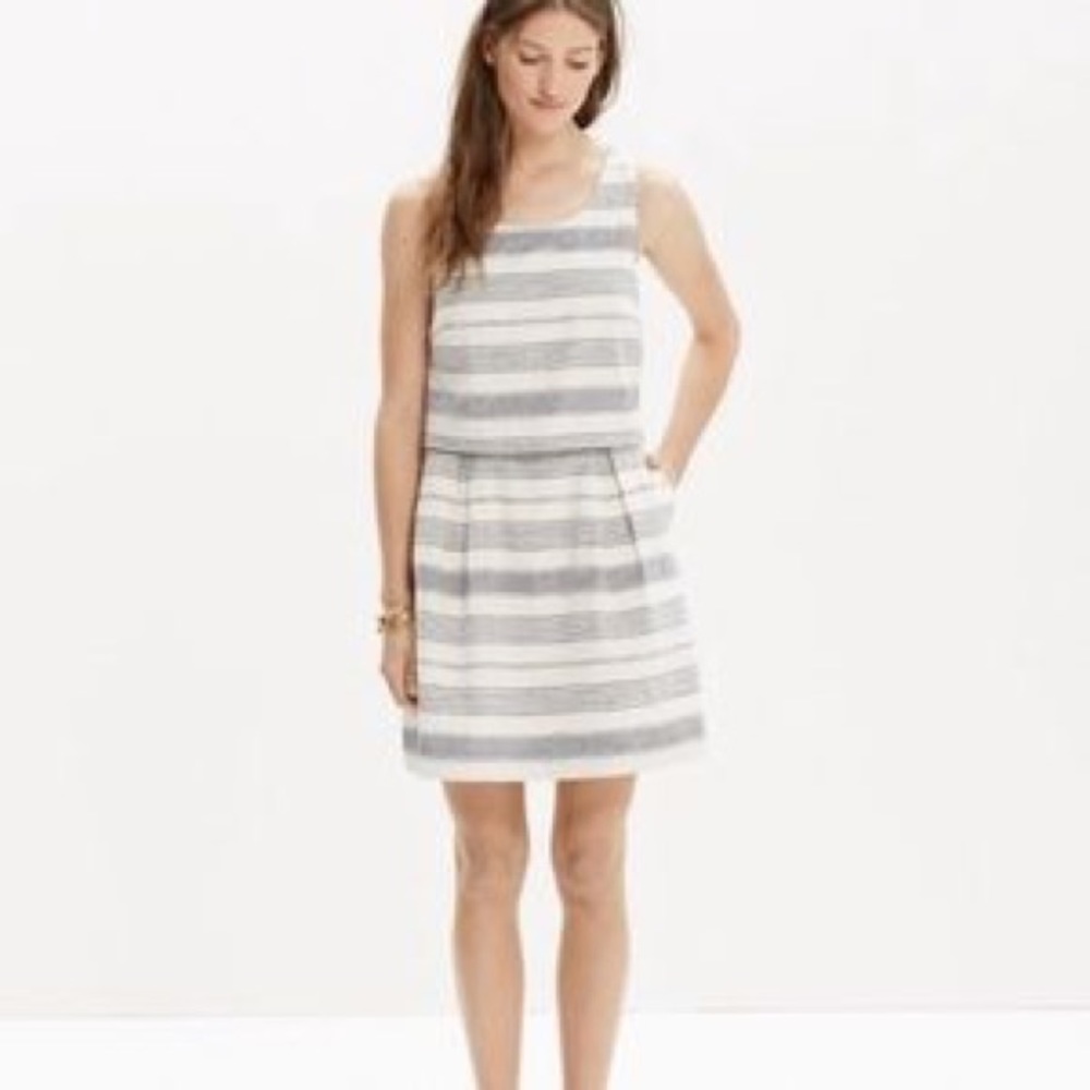 Madewell striped open-back overlay dress